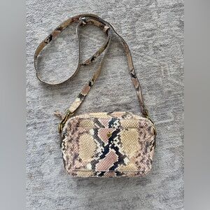 Madewell Camera Bag: Blush Multi Snake Embossed Leather Edition